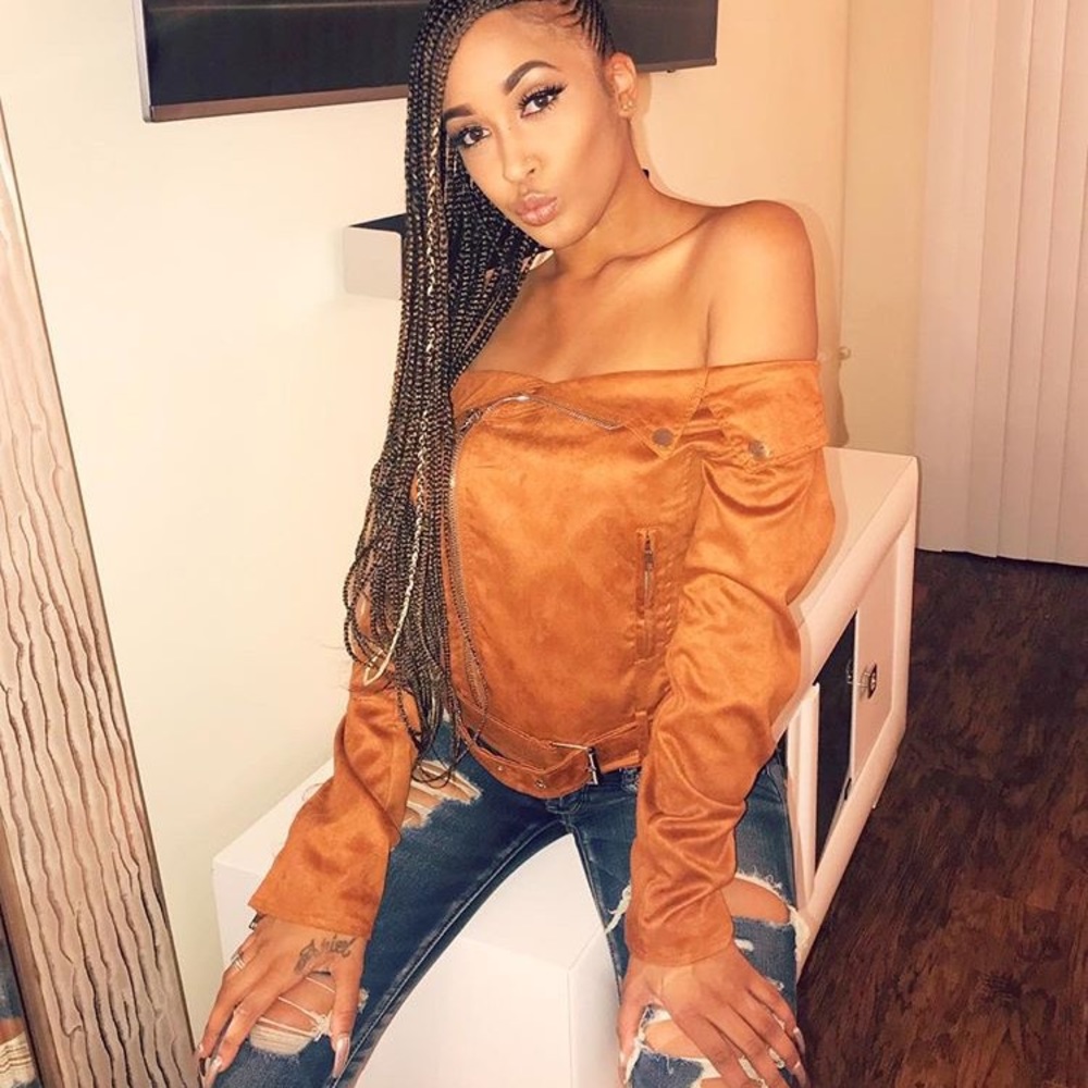 Off Shoulder biker jacket